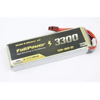 FullPower 2S 7.4V 3300mAh 50C Gold Edition V2 Deans